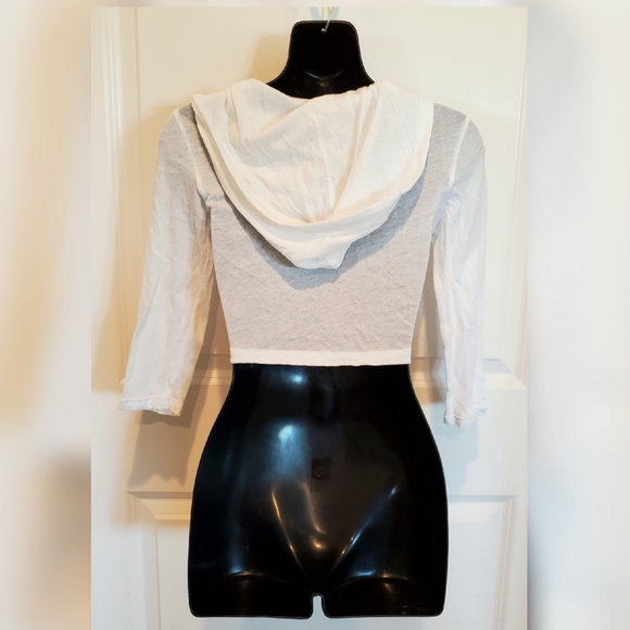 Cropped Lightweight Tie Front Hoodie - Picture 3 of 6